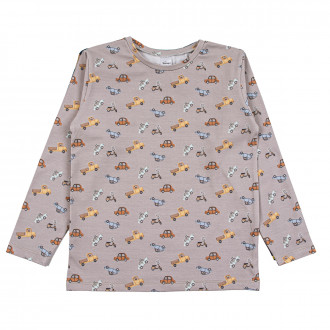 Памучна блуза за момчета "Autopark" в бежово