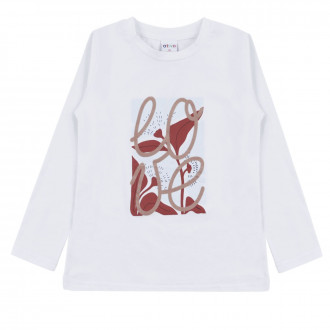 Детска памучна блуза в бяло