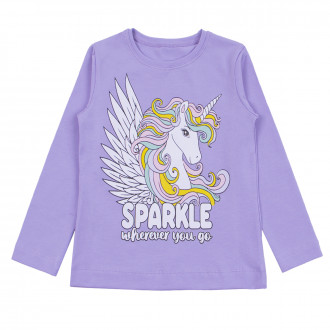 Детска памучна блуза "Sparkle" в лилаво