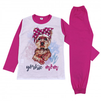 Детска памучна пижама "Yorkie mom"