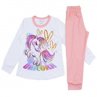 Детска памучна пижама с еднорог 1