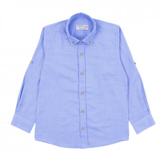 Детска памучна риза в синьо  1