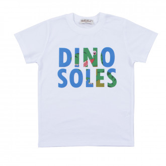 Детска памучна тениска "Dino" в бяло 1