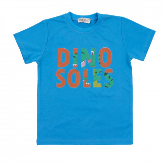 Детска памучна тениска "Dino" в синьо 1