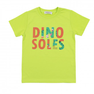 Детска памучна тениска "Dino" в зелено 1