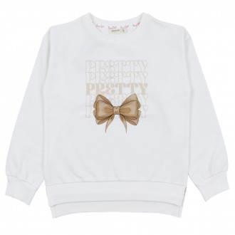 Детска плътна блуза "Pretty" в екрю