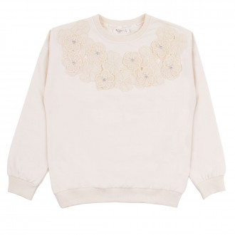 Плътна детска блуза с 3D цветя