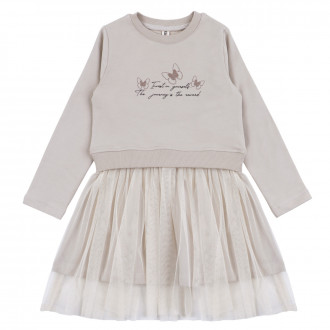 Детска плътна рокля с пеперуди