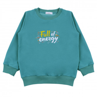 Детска плътна блуза ''Energy'' в петролено зелено
