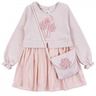 Плътна детска рокля с чантичка