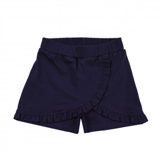 Детска пола-панталон с къдрички в тъмносиньо 1