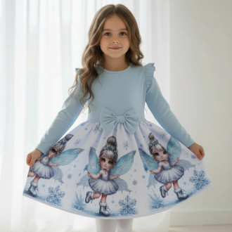 Детска рокля ''Зимна фея'' в синьо