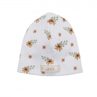 Детска шапка от памучен рипс "Princess" в бежово