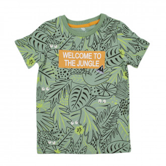 Детска памучна тениска в зелено"Jungle" 1