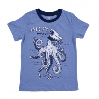 Детска тениска в синьо "Ahoy" 1