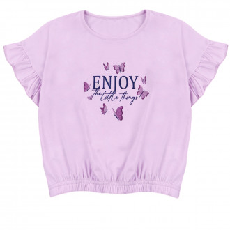 Леко скъсена тениска ''Enjoy'' в лилаво