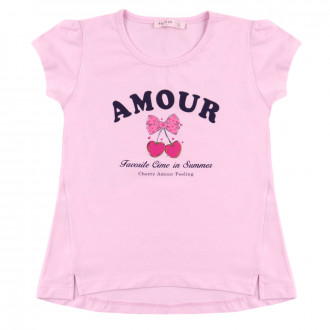 Детска тениска "Amour" в розово