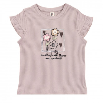 Детска тениска с 3D цветчета