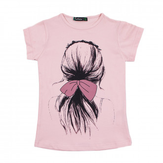 Детска тениска "Hair" в розово 1
