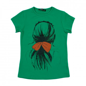 Детска тениска "Hair" в зелено 1