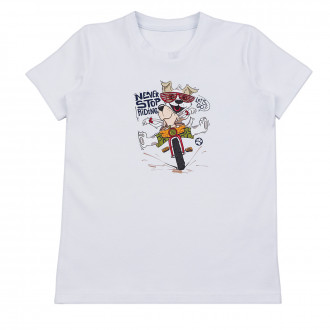 Детска тениска "Let's go" в бяло