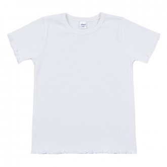 Детска тениска от памучен рипс в бяло 1