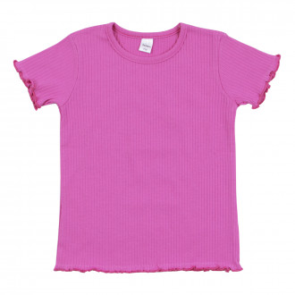 Детска тениска от памучен рипс в пурпурно розово 1