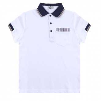 Детска тениска с якичка "Gentleman'' в бяло