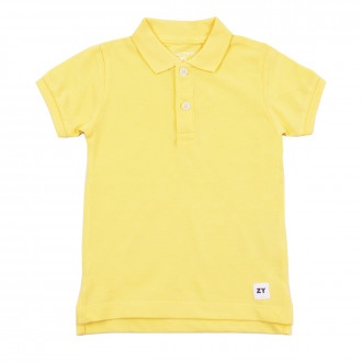 Детска тениска с якичка в жълто 1