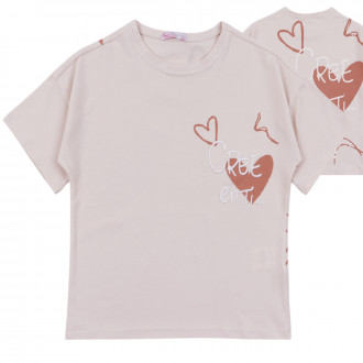 Детска тениска с паднало рамо "Hearts" 1