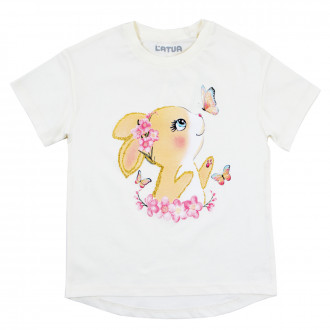 Детска тениска със зайче за момичета 1