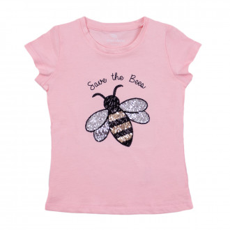 Детска тениска "Save the bees" в розово 1
