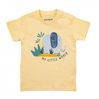 Детска памучна тениска в жълто 1