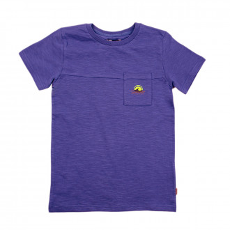 Детска памучна тениска за момчета в син меланж 1