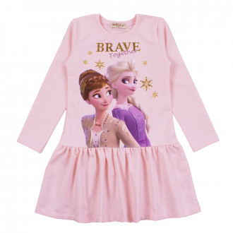 Детска трикотажна рокля "Brave" в розово 1