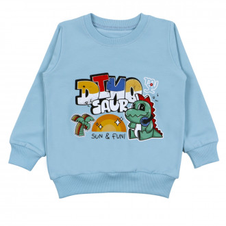 Детска ватирана блуза "Dinosaur" в синьо