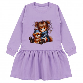 Детска ватирана рокля "Сладка прегръдка" в лилаво