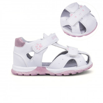 Анатомични детски сандали "Cat'' в бяло