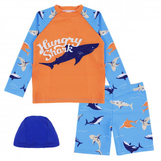 Детски бански от 3 части с шапка ''Shark''