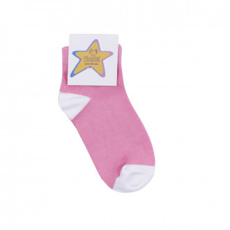 Детски чорапи с късо конче от бамбук и памук в розово