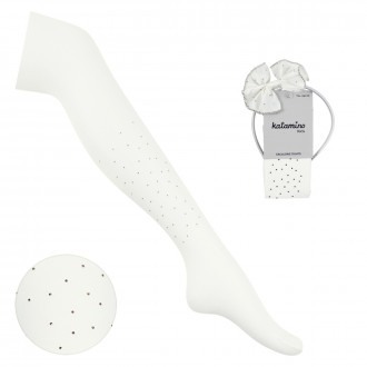 Детски чорапогащник 30 den с диадема в екрю