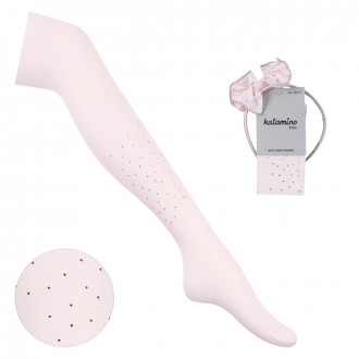 Детски чорапогащник 30 den с диадема в пудра