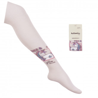 Детски памучен чорапогащник ''Пони'' в пепел от рози