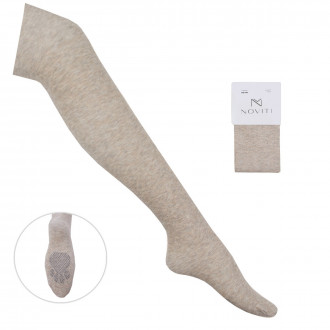 Детски плътен чорапогащник в бежово-сив меланж