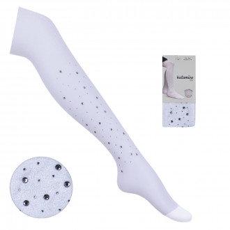 Детски чорапогащник 40 den с ламе и камъчета в сиво