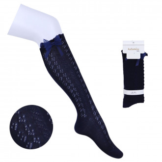 Детски фигурални 3/4 чорапи в тъмносиньо