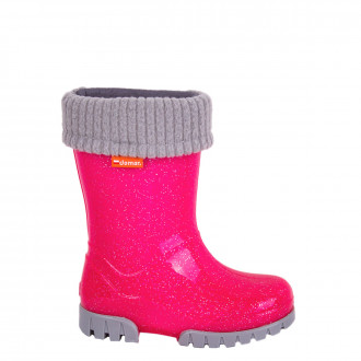 Детски гумени ботуши за момичета с брокат
