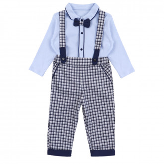 Детски кариран гащеризон с ризка