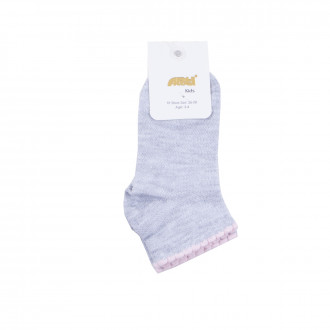 Детски къси чорапи "Pur" в сив меланж