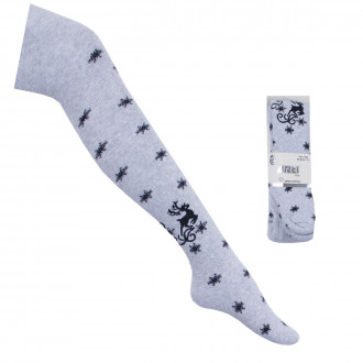 Детски коледен термо чорапогащник в сив меланж 1